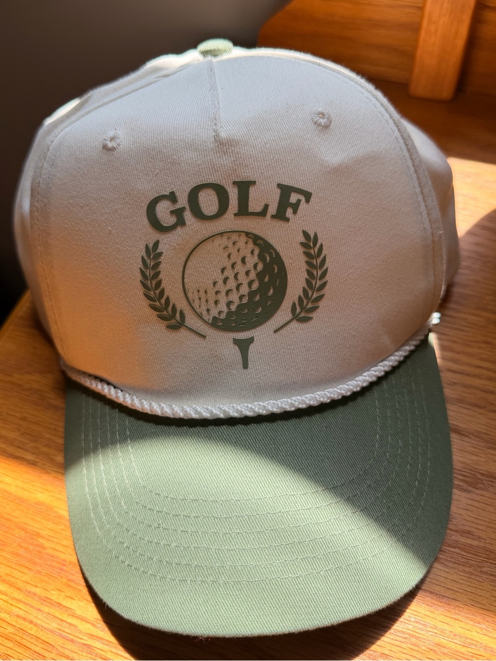 Golf Logo Trucker Cap - Olive Green & Cream